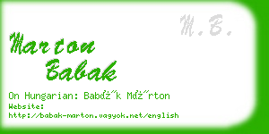 marton babak business card